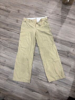 Wide beige Cotton Blend Pants